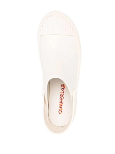 Camperlab Leather Chunky Mules In White
