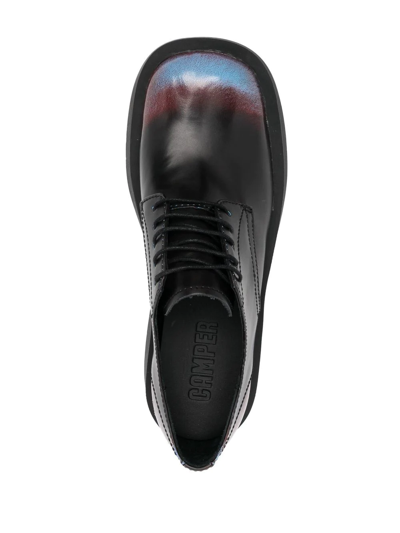 Camperlab Distressed-effect Leather Lace-up Shoes In Black