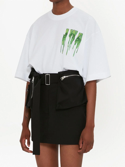 Shop Jw Anderson Slime Logo-print Oversized T-shirt In Weiss