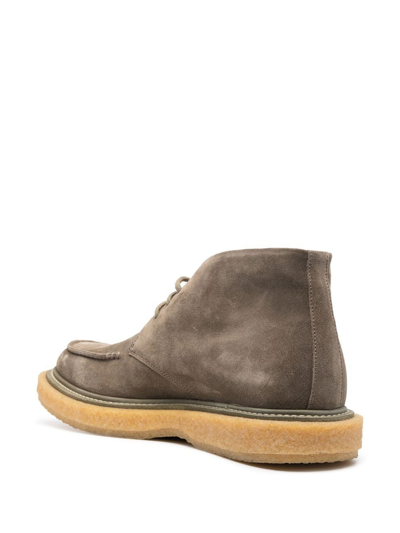Officine Creative Bullet Suede-leather Desert Boots In Grün