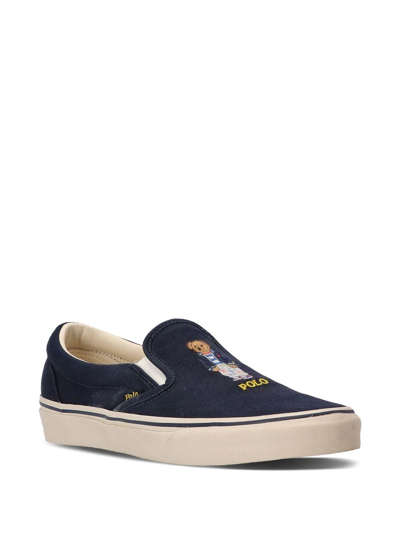Polo Ralph Lauren Keaton Polo Bear Slip-on Sneakers In Black