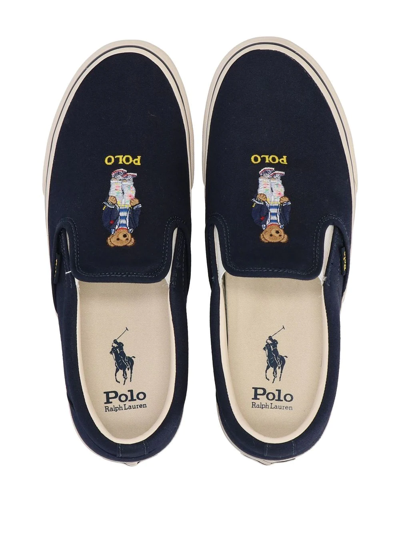 Polo Ralph Lauren Keaton Polo Bear Slip-on Sneakers In Black