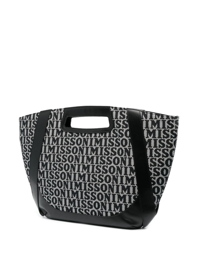 Shop Missoni Embroidered-logo Tote Bag In Schwarz