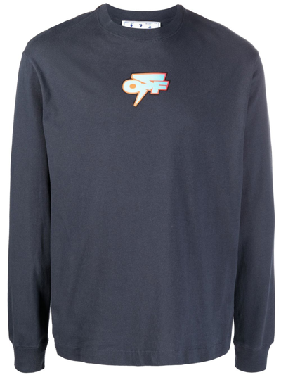 Shop Off-white Logo-print Sweatshirt In Blau