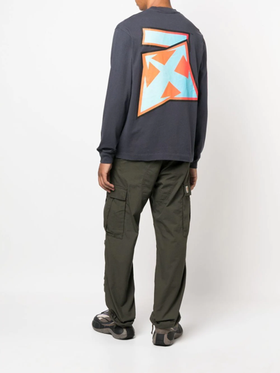 Off-white Logo-print Sweatshirt In Blau