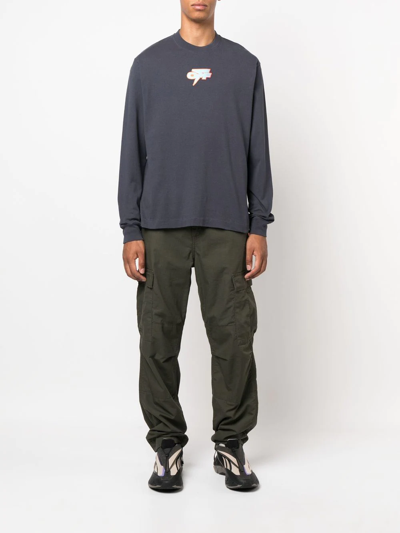 Off-white Logo-print Sweatshirt In Blau