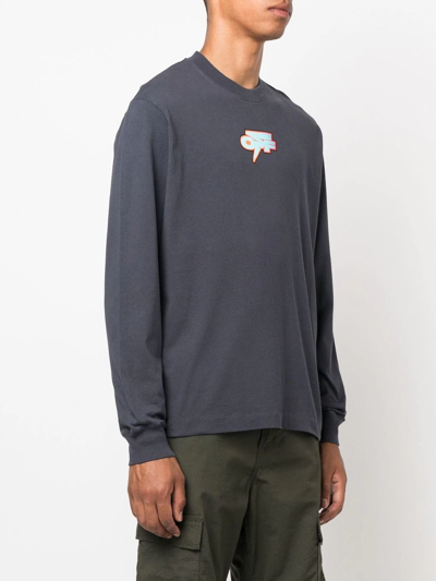 Off-white Logo-print Sweatshirt In Blau