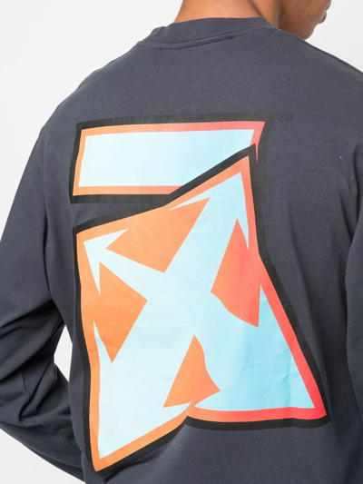 Off-white Logo-print Sweatshirt In Blau