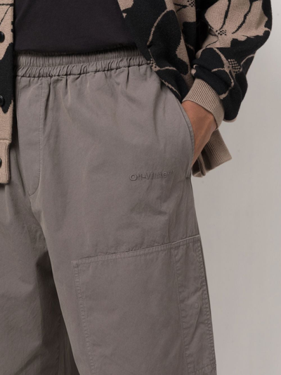 Shop Off-white Bounce Wide-leg Trousers In Grau