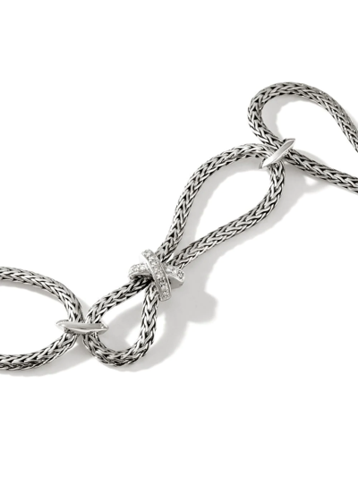 Shop John Hardy Classic Chain Link Diamond Pavé Bracelet In Silver