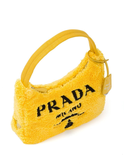 Shop Prada Re-edition 2000 Terry-effect Mini Bag In Gelb