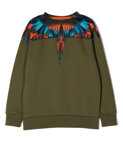 Shop Marcelo Burlon County Of Milan Signature Wings-print Sweatshirt In Grün