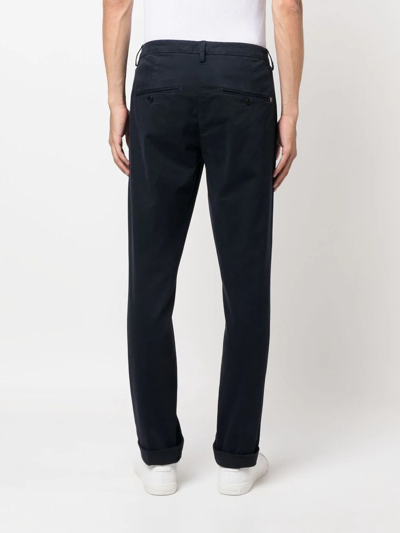 Shop Dondup Slim-cut Chino Trousers In Blau
