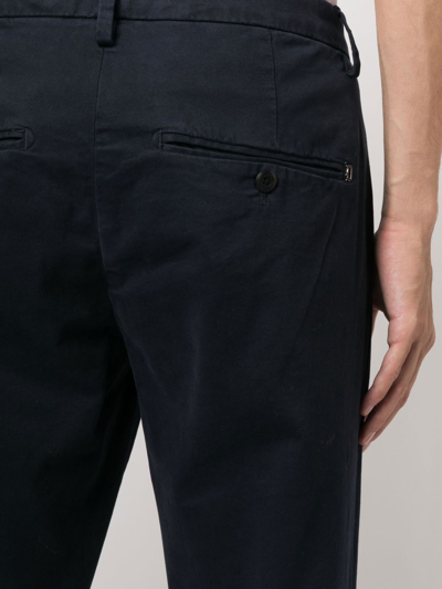 Shop Dondup Slim-cut Chino Trousers In Blau