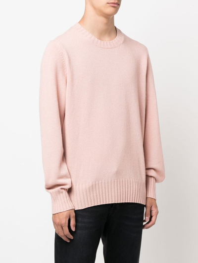Shop Doppiaa Crew Neck Knitted Sweater In Rosa