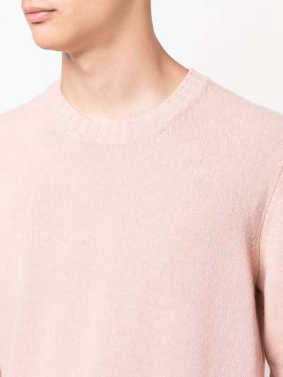 Shop Doppiaa Crew Neck Knitted Sweater In Rosa