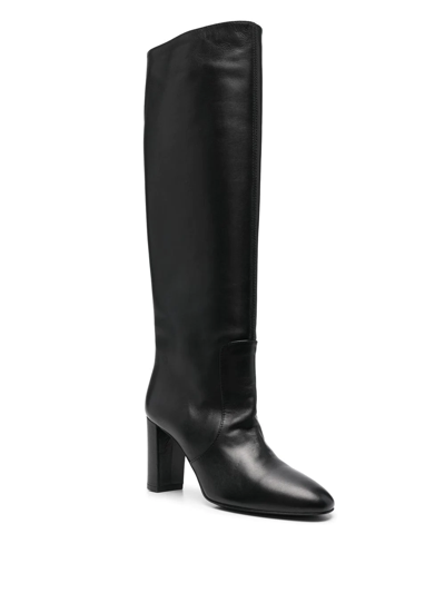 Shop Via Roma 15 Calf-length 100mm Leather Boots In Schwarz