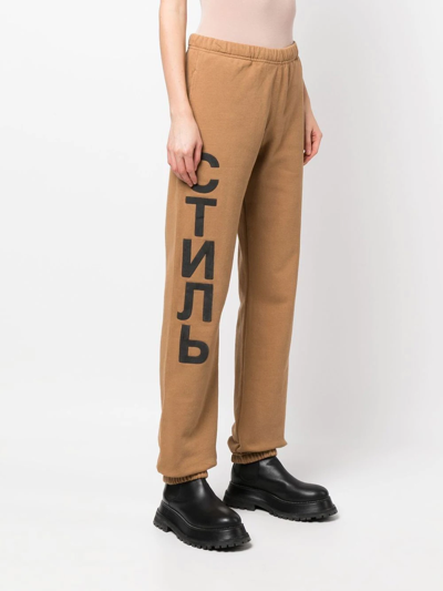 Shop Heron Preston Logo-print Track Pants In Braun