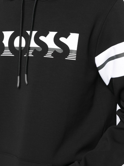 Shop Hugo Boss Logo-print Hoodie In Schwarz