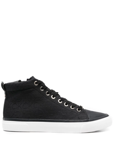 Shop Calvin Klein Hi-top Sneakers In Black