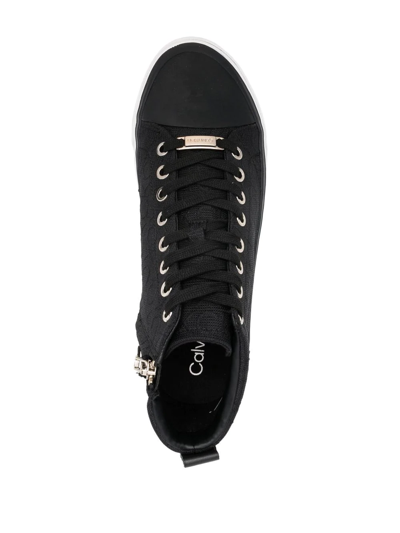 Shop Calvin Klein Hi-top Sneakers In Black
