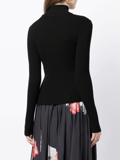 Shop Antonio Marras Ribbed Roll-neck Jumper In Schwarz