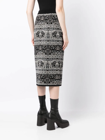 Shop Antonio Marras Gonna Jacquard-pattern Midi Skirt In Braun