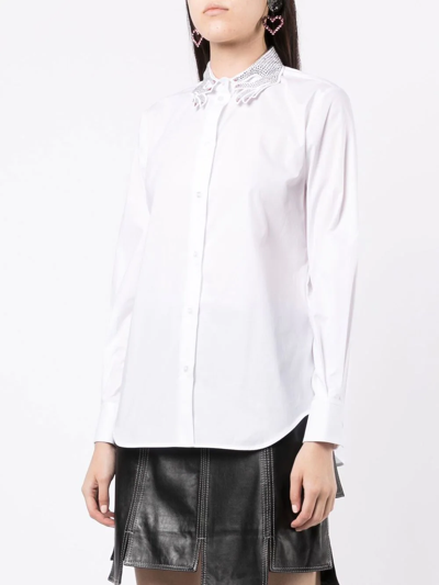 Shop Vivetta Crystal-embellished Shirt In Weiss