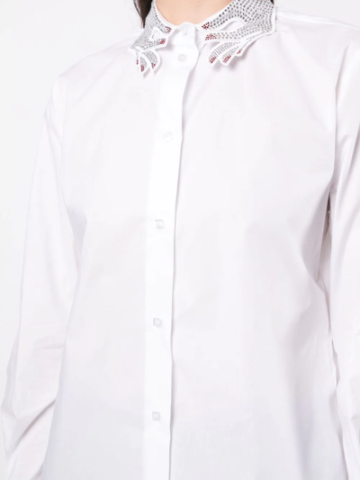 Shop Vivetta Crystal-embellished Shirt In Weiss