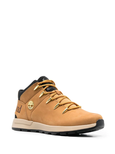 Timberland Sprint Trekker Debossed-logo Lace-up Ankle Boots In Nude