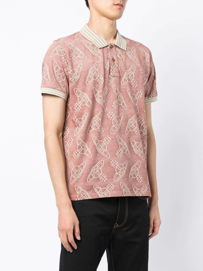 Shop Vivienne Westwood All-over Orb Print Polo In Rot