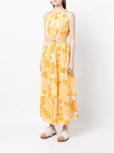 Shop Faithfull The Brand Zeta Cut-out Detail Dress In Gelb