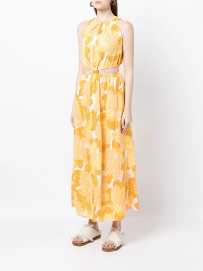 Faithfull The Brand Zeta Cut-out Detail Dress In Gelb