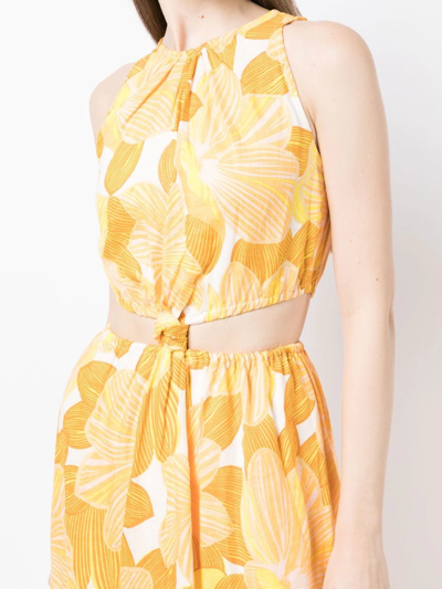 Shop Faithfull The Brand Zeta Cut-out Detail Dress In Gelb