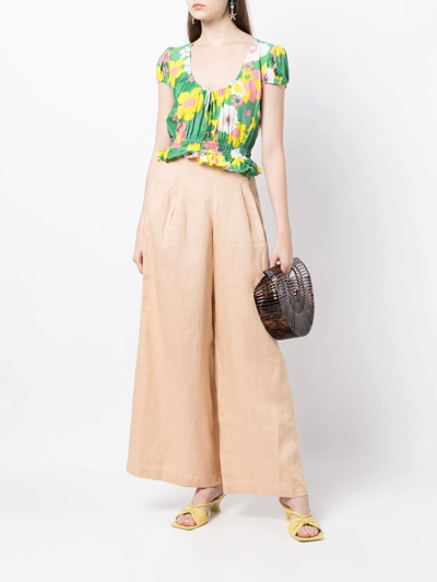 Shop Faithfull The Brand Las Oslas Floral-print Blouse In Grün