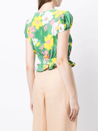 Shop Faithfull The Brand Las Oslas Floral-print Blouse In Grün