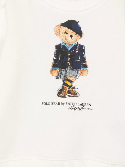 Shop Ralph Lauren Polo Bear Cotton Sweatshirt In Weiss