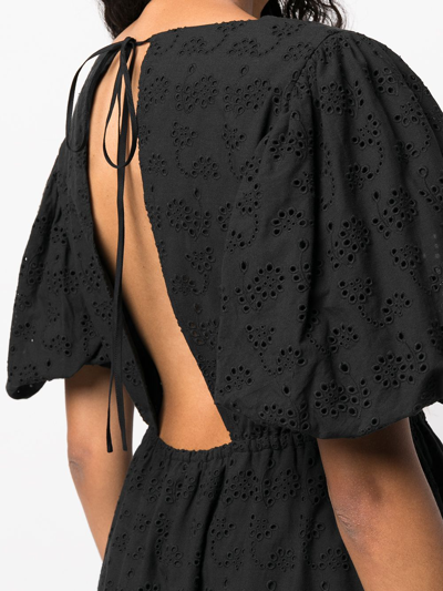 Shop Jason Wu Puff-sleeve Mini Dress In Schwarz