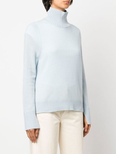 Shop Allude Fine-knit Roll-neck Jumper In Blau