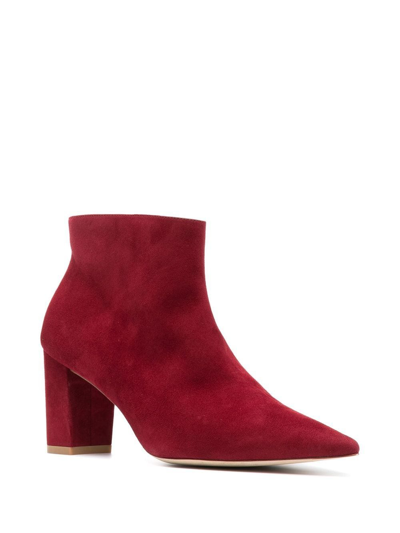 Shop Stuart Weitzman Sue Suede 70mm Ankle Boots In Rot