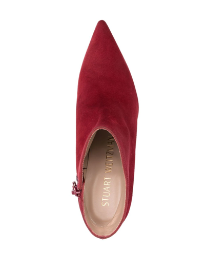 Shop Stuart Weitzman Sue Suede 70mm Ankle Boots In Rot