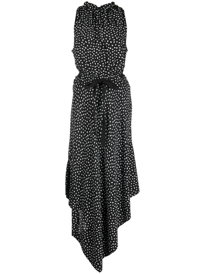 Shop Jason Wu Polka Dot-print Sleeveless Midi Dress In Schwarz