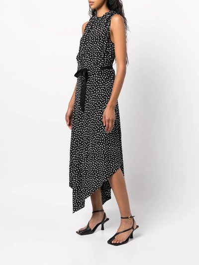 Shop Jason Wu Polka Dot-print Sleeveless Midi Dress In Schwarz