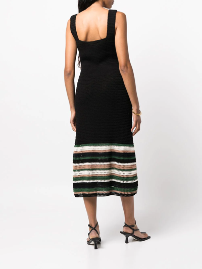 Shop Jason Wu Crochet-knit Midi Dress In Schwarz