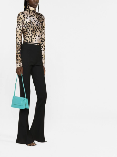 Shop The Andamane Halle Animal-print Turtleneck Top In Nude