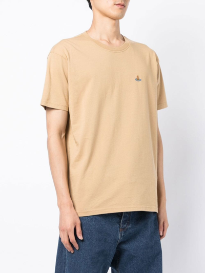 Shop Vivienne Westwood Orb-logo Short-sleeved T-shirt In Braun