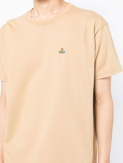Shop Vivienne Westwood Orb-logo Short-sleeved T-shirt In Braun