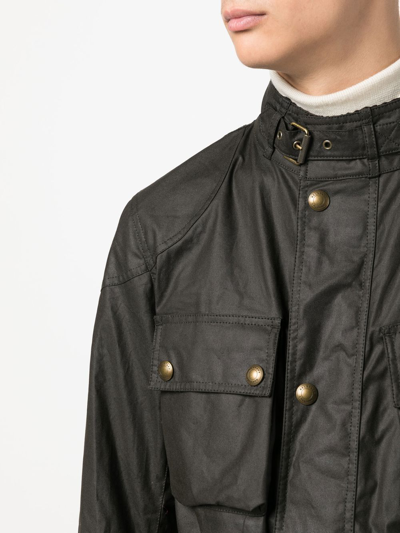 Shop Belstaff Trialmaster Waxed Cotton Jacket In Grün