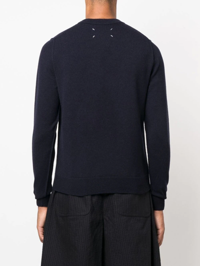 Shop Maison Margiela Crew-neck Cashmere Jumper In Blau