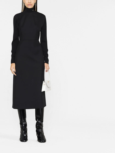 Prada Logo Long-sleeve Dress In Schwarz